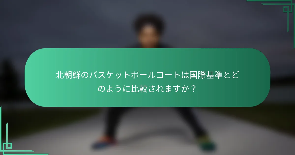 北朝鮮のバスケットボールコートは国際基準とどのように比較されますか?