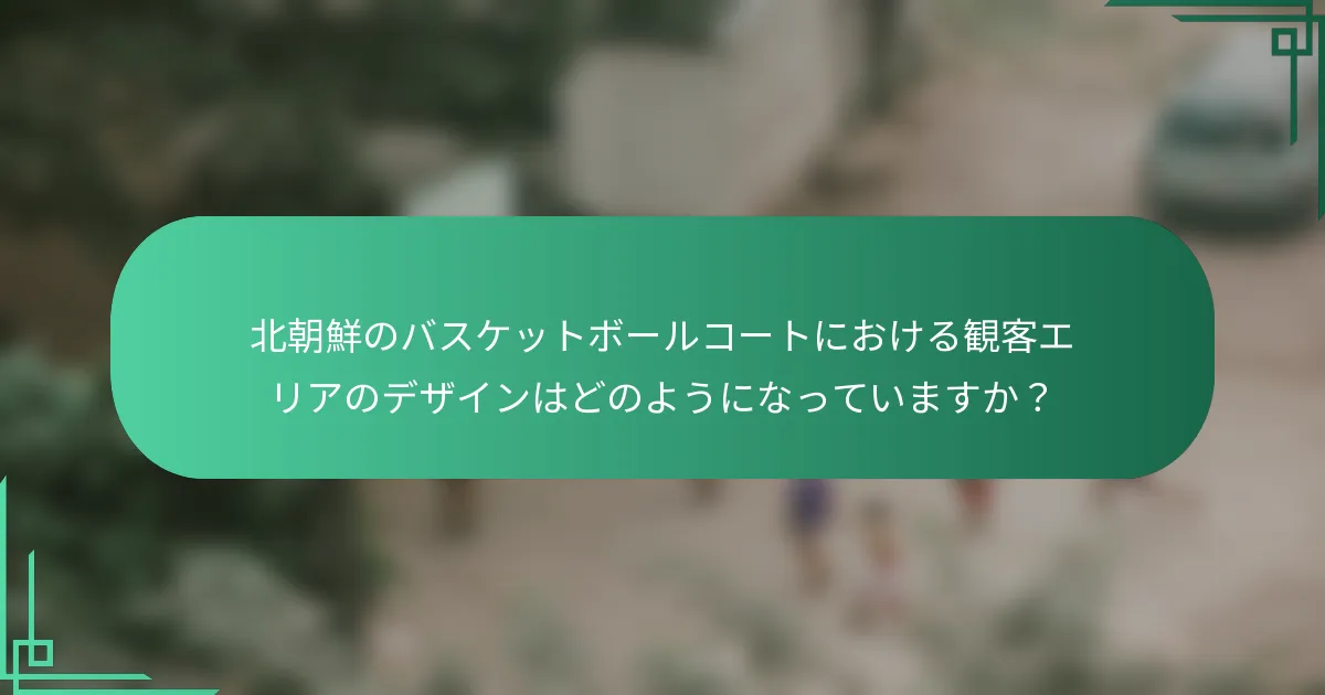 北朝鮮のバスケットボールコートにおける観客エリアのデザインはどのようになっていますか？
