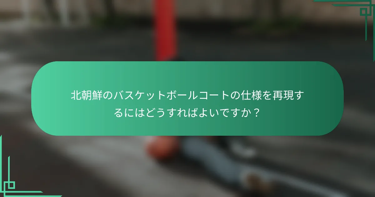 北朝鮮のバスケットボールコートの仕様を再現するにはどうすればよいですか？