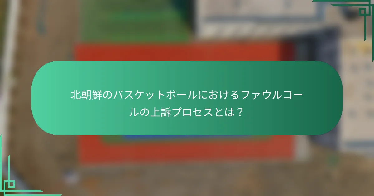 北朝鮮のバスケットボールにおけるファウルコールの上訴プロセスとは？