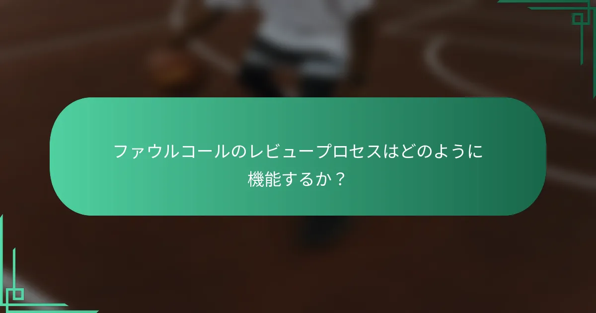 ファウルコールのレビュープロセスはどのように機能するか？